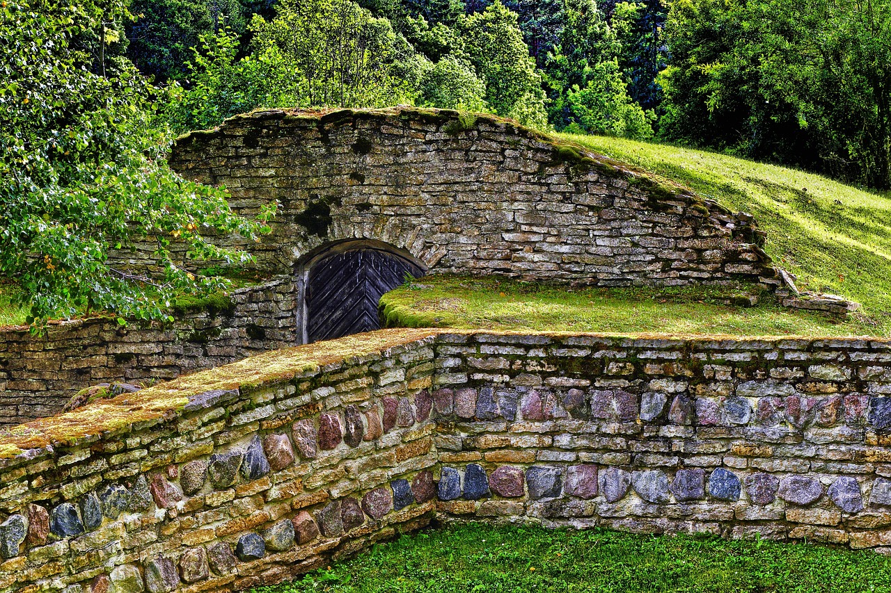 dry stone wall, basement, nature, cellar, storage cellar, stone wall, masonry, stones, landscape, natural stones, grass