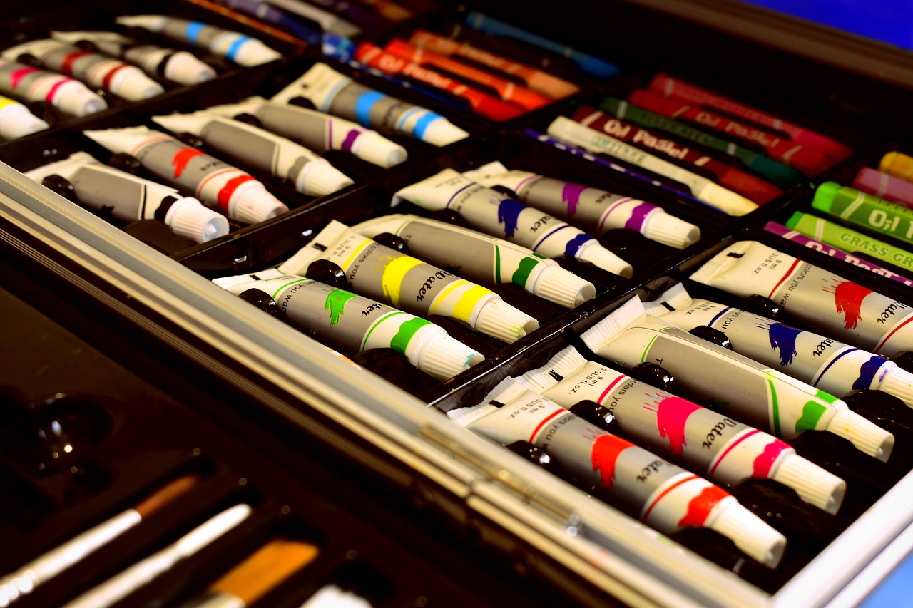 paint tube, watercolor, art, paint, acrylic paint, multicolored, art materials, set, closeup