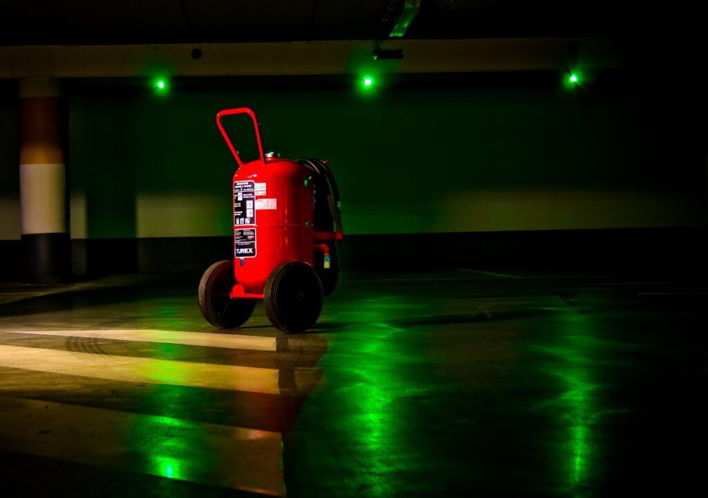 graphics, extinguisher, green, red, reflections, basement, car park, extinguisher, extinguisher, extinguisher, extinguisher, extinguisher, basement, basement, basement