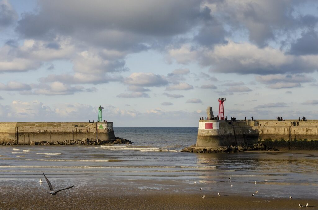 port, port-en-bessin - sea, dam, landscape, marin, port-en-bessin, nature, light, france, normandy, sky