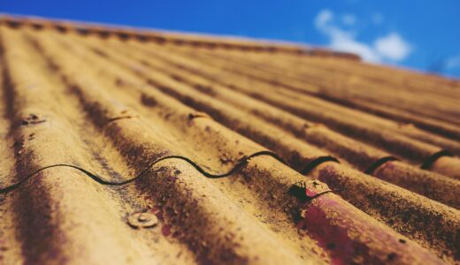 asbestic tile, roof, old, vintage, paint, sky, nature, yellow