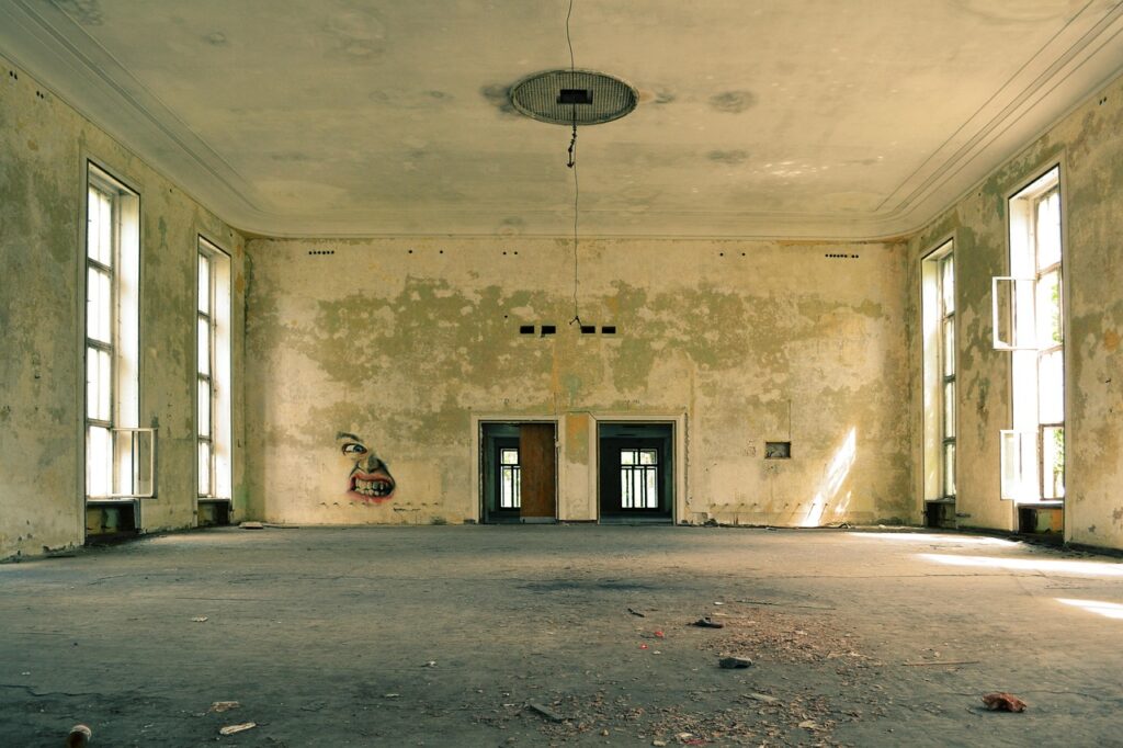 lost places, abandoned, room, old, empty, interiors, floor, vintage, aged, dirty, concrete, stained, walls, ceiling, windows, room, room, room, room, room, floor