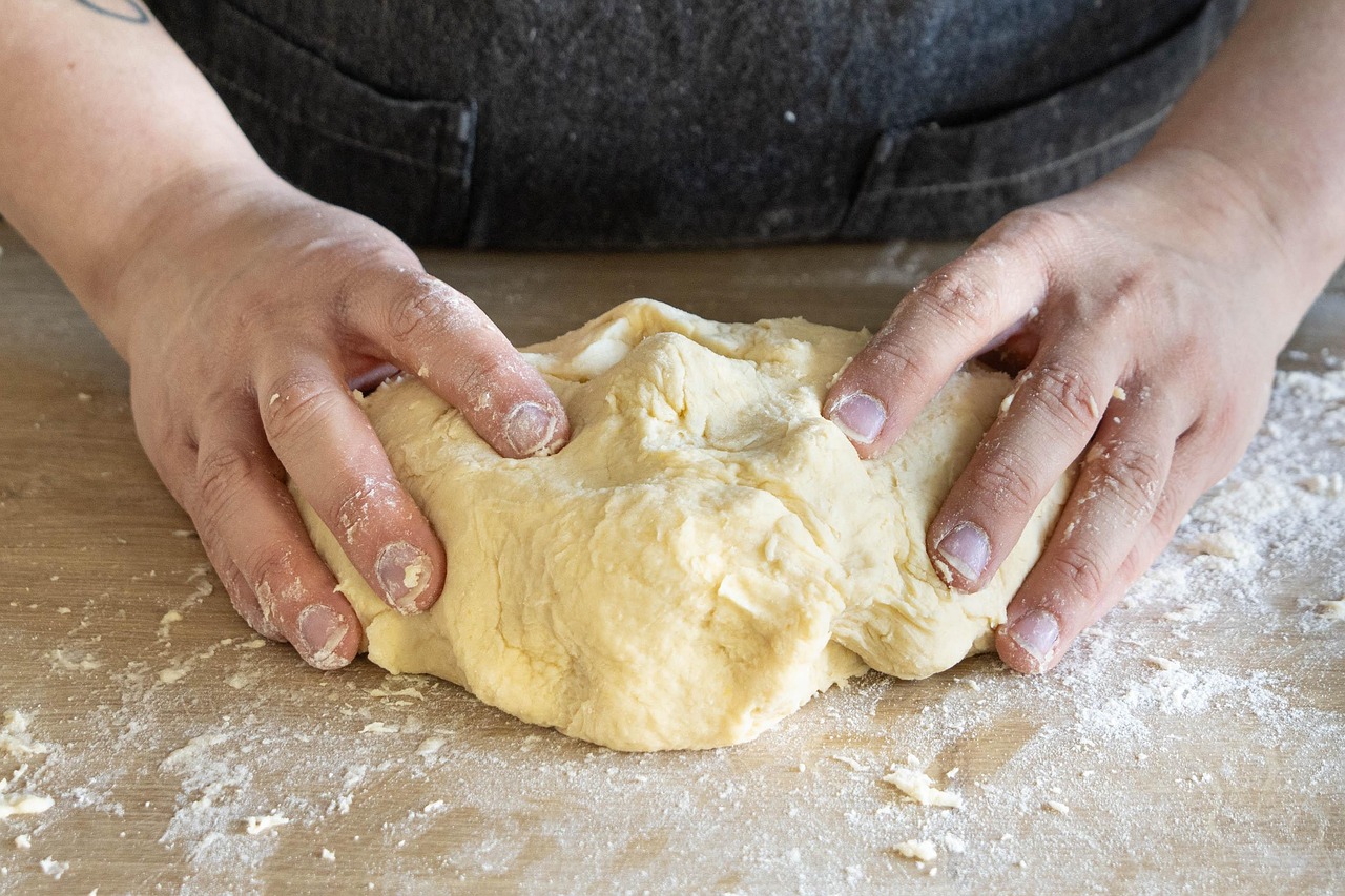 dough, cakes, flour, meal, loaf, preparation, procedure, kneading