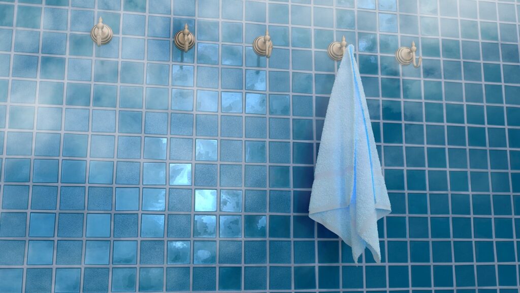 bathroom, towel, tile, shower, blue bathroom, blue shower, bathroom, bathroom, bathroom, bathroom, towel, towel, towel, shower, shower, shower, shower, shower, blue bathroom
