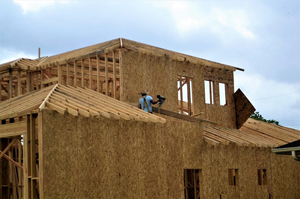home, builder, construction, architecture, frame, hard work, residential, property, residence, suburban, exterior, working, development, wood, roofing, contractor nail gun, roof, free construction industry pictures, 2023, 2024, construction site photography, editors pic, employment, contractors, drilling into wood