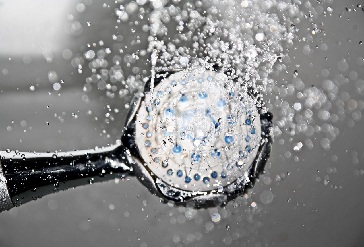 shower, shower head, water, waterdrop, run down, to bathe, hygiene, nature, to wash, personal hygiene, metal, silver, chrome, wet, splash, structure