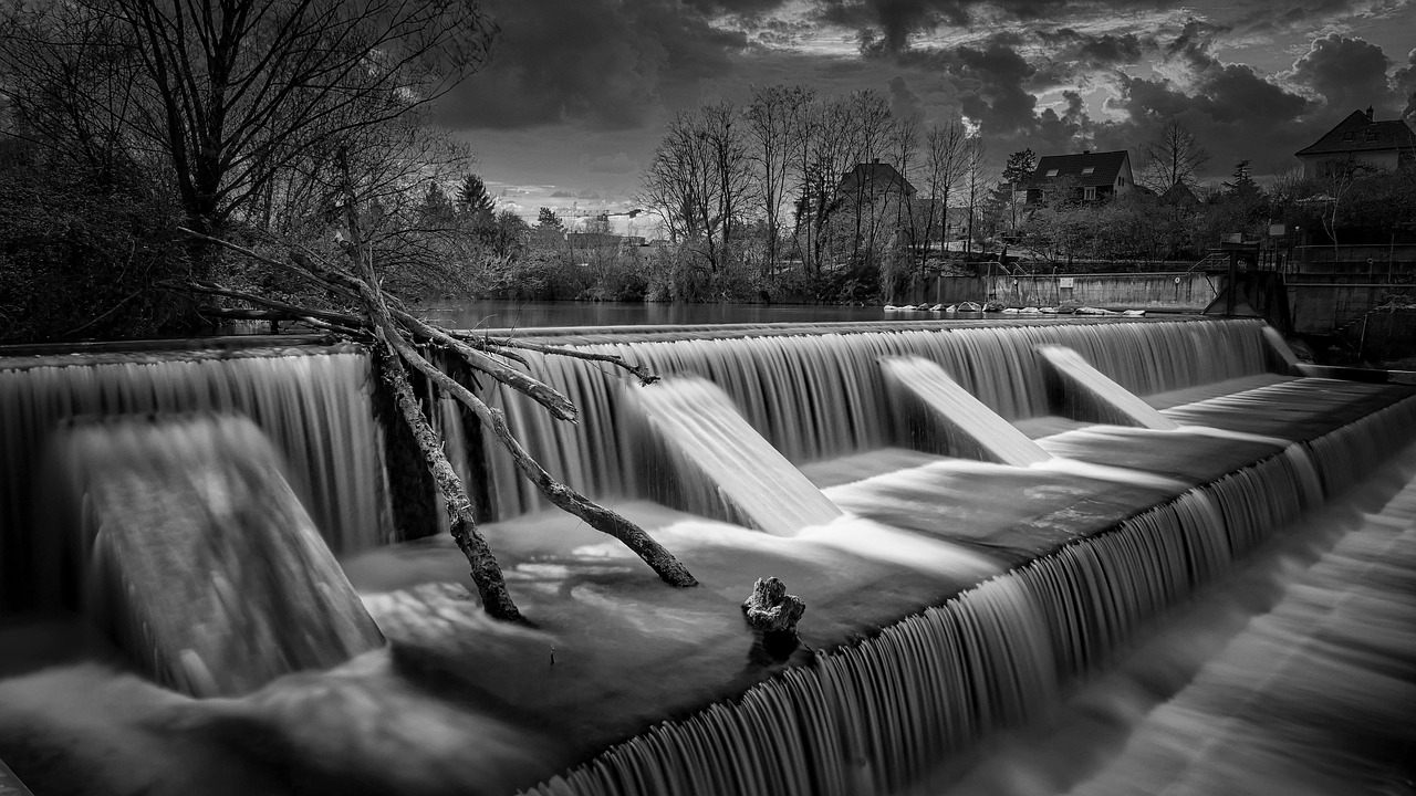 hydropower, hydro power plant, water, nature, landscape, monochrome, long exposure, black and white, hydropower, hydropower, hydropower, hydropower, hydropower