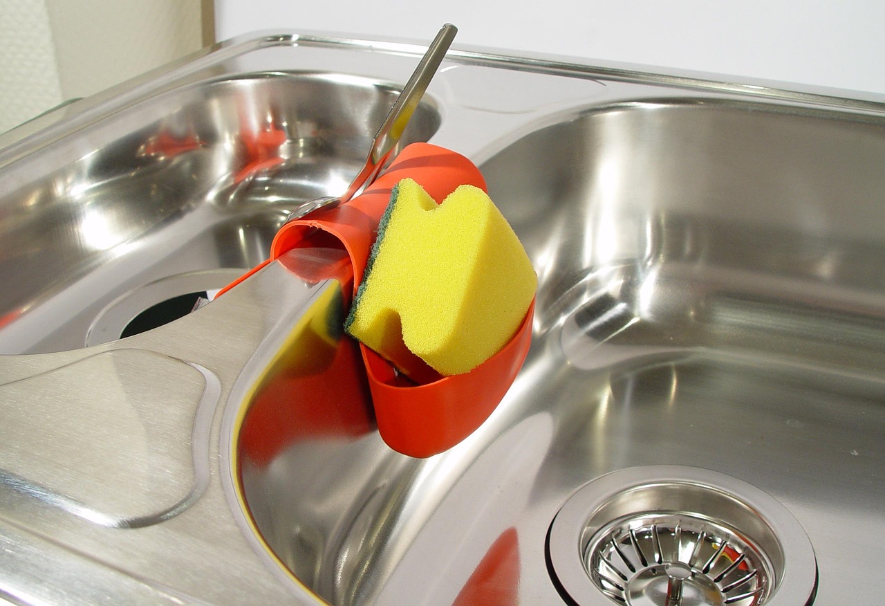 sink, scourer, kitchen, cookware, bakeware, sink, sink, sink, sink, sink