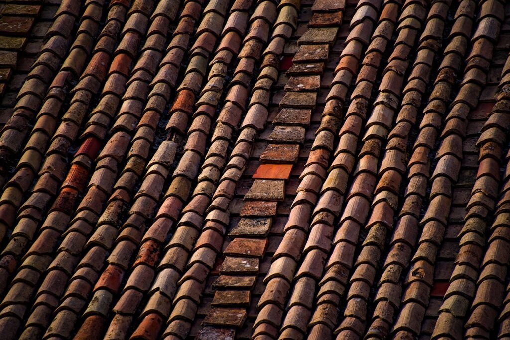 roof, roofing, tiles, old, ancient, rome, italy