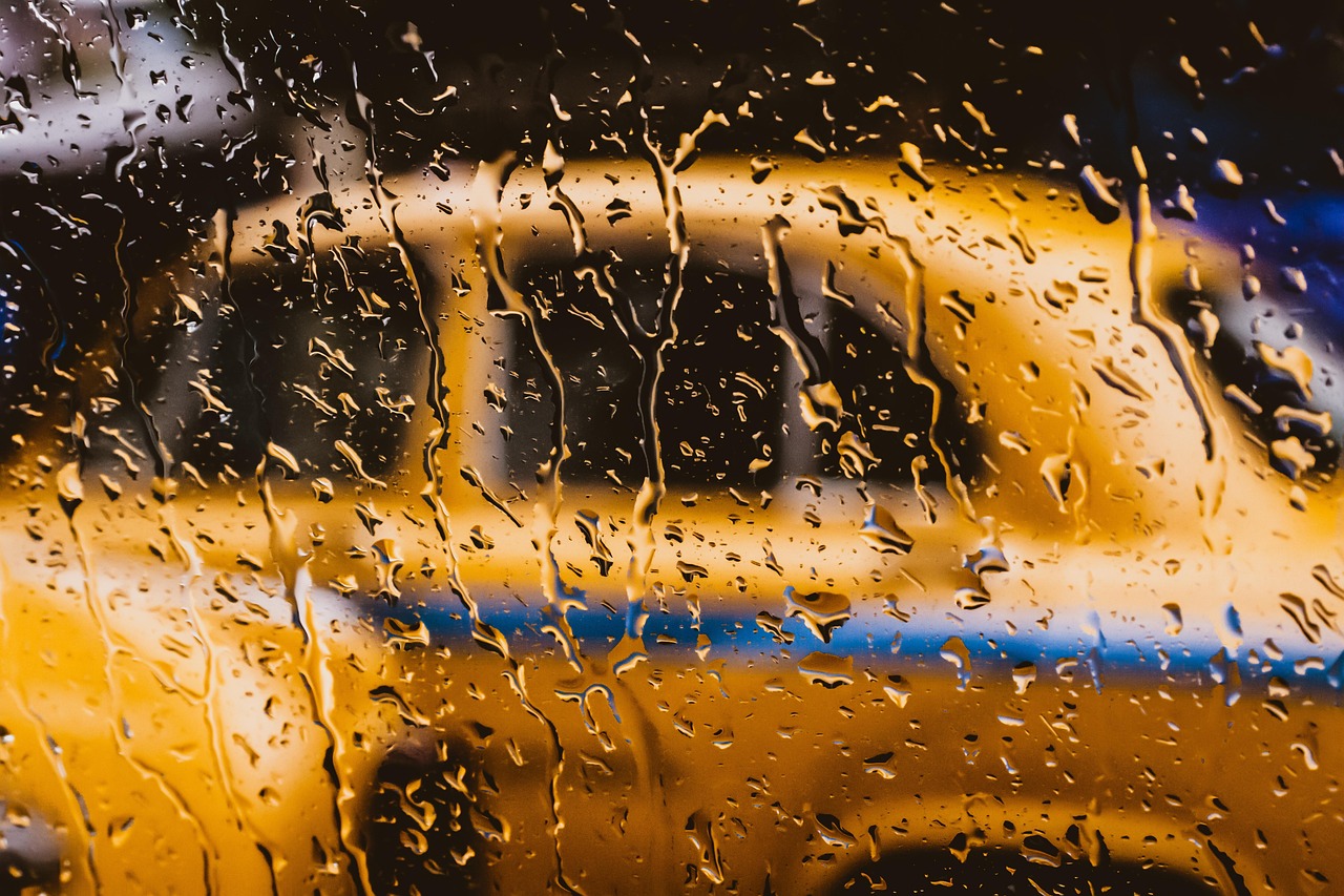 taxi, outdoor, blurd, water, moist, dew, nature, glass, rain water