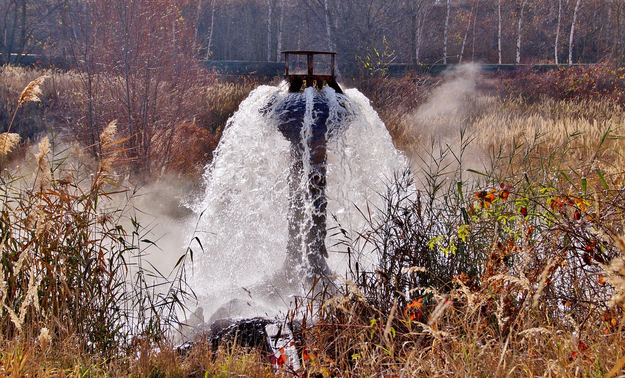drains, water, underground, waste, drainage, ecology, industry, nature, mining, activity, geyser, springs, spout