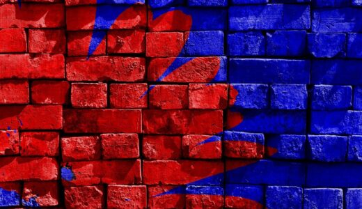 blue, red, painted, brick, hd wallpaper, wall, artwork, art, decoration, painted wall, digital manipulation, photo art, cool wallpaper
