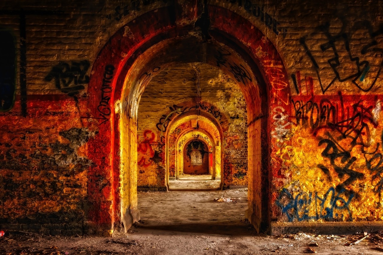 lost places, masonry, pforphoto, mystical, grim, the atmosphere, past, abandoned, building, ruin, corridor, abandoned places, graffiti, mood, basement, cellar, underground, vault, catacombs, graffiti, graffiti, catacombs, catacombs, catacombs, catacombs, catacombs